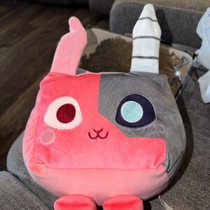 Pet Simulator Cyborg Bunny 8” Plush Pink Gray Soft Square Stuffed Animal Toy